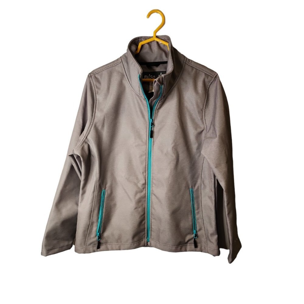 Pulse Men's Size XL Jacket Gray and Teal Lined Coat No Hood NWT